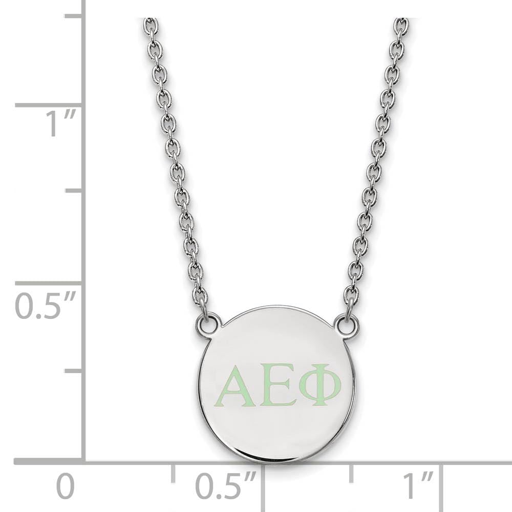 Sterling Silver 18in Official Licensed Greek Sororities Alpha Epsilon Phi Small Enamel Pendant w/Necklace