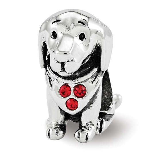 Sterling Silver Reflections Crystal Dog Bead