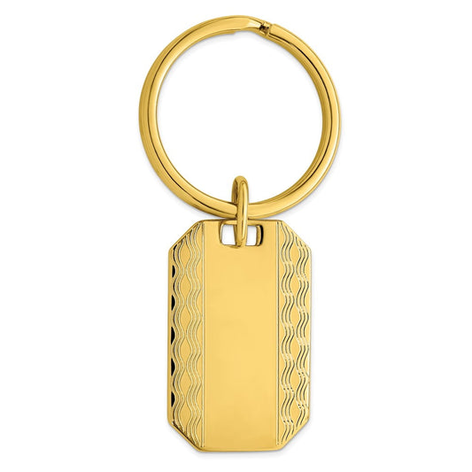 Gold-plated Kelly Waters Patterned Edge Key Ring QGL8725