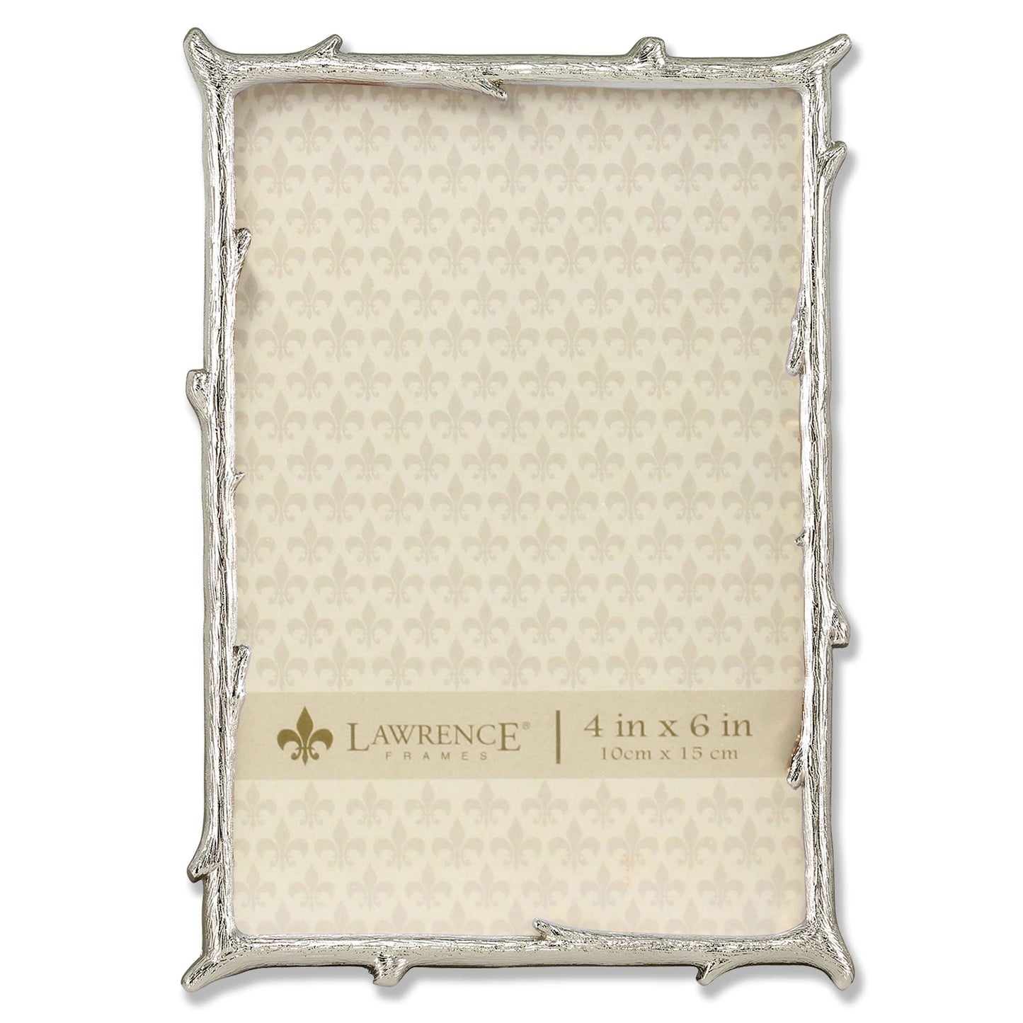 4x6 Silver Metal Picture Frame with Natural Branch Design