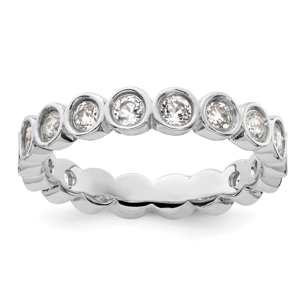 Sterling Silver Stackable Expressions White Topaz Ring Size -6