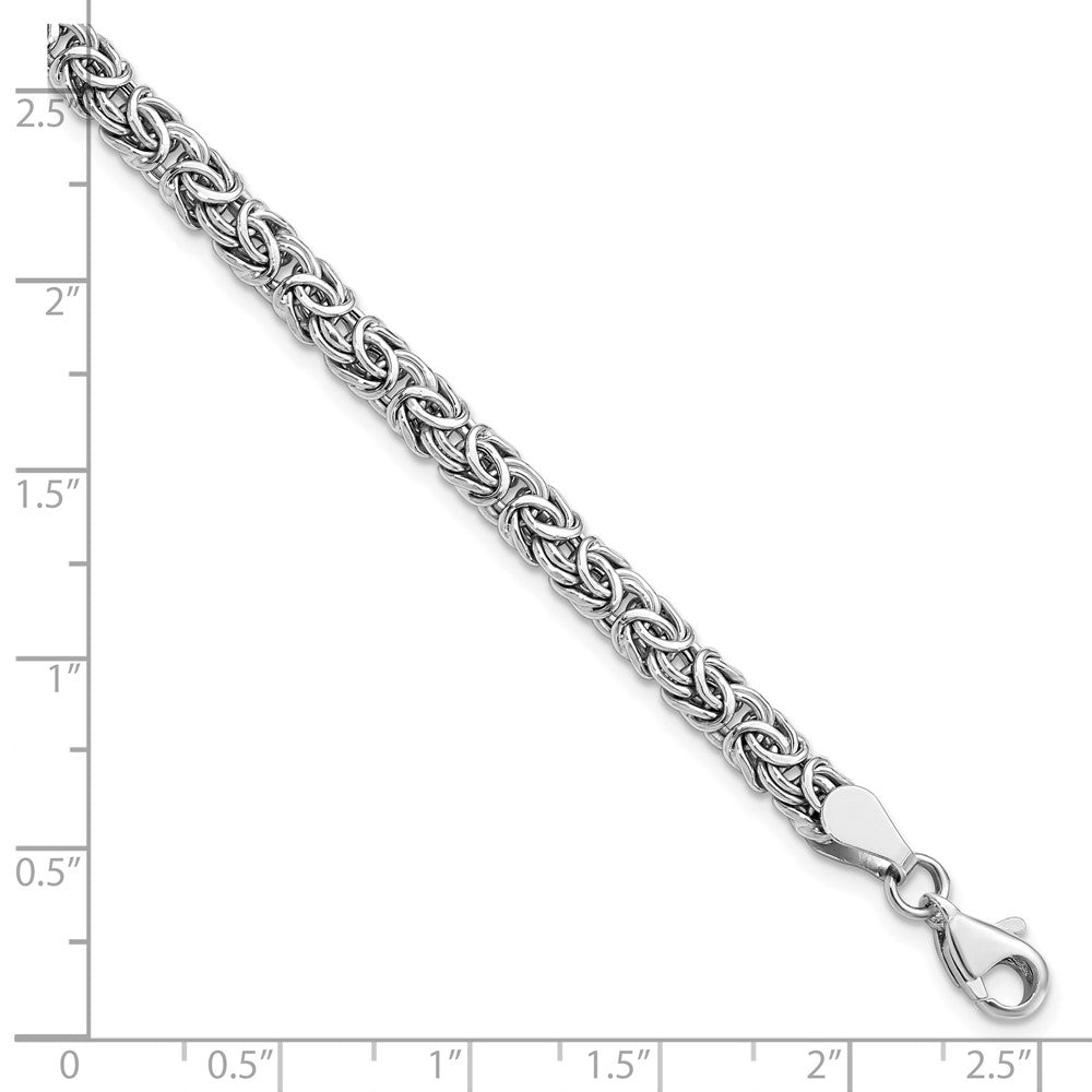 14K White Gold Polished Fancy Link Bracelet 7  inches