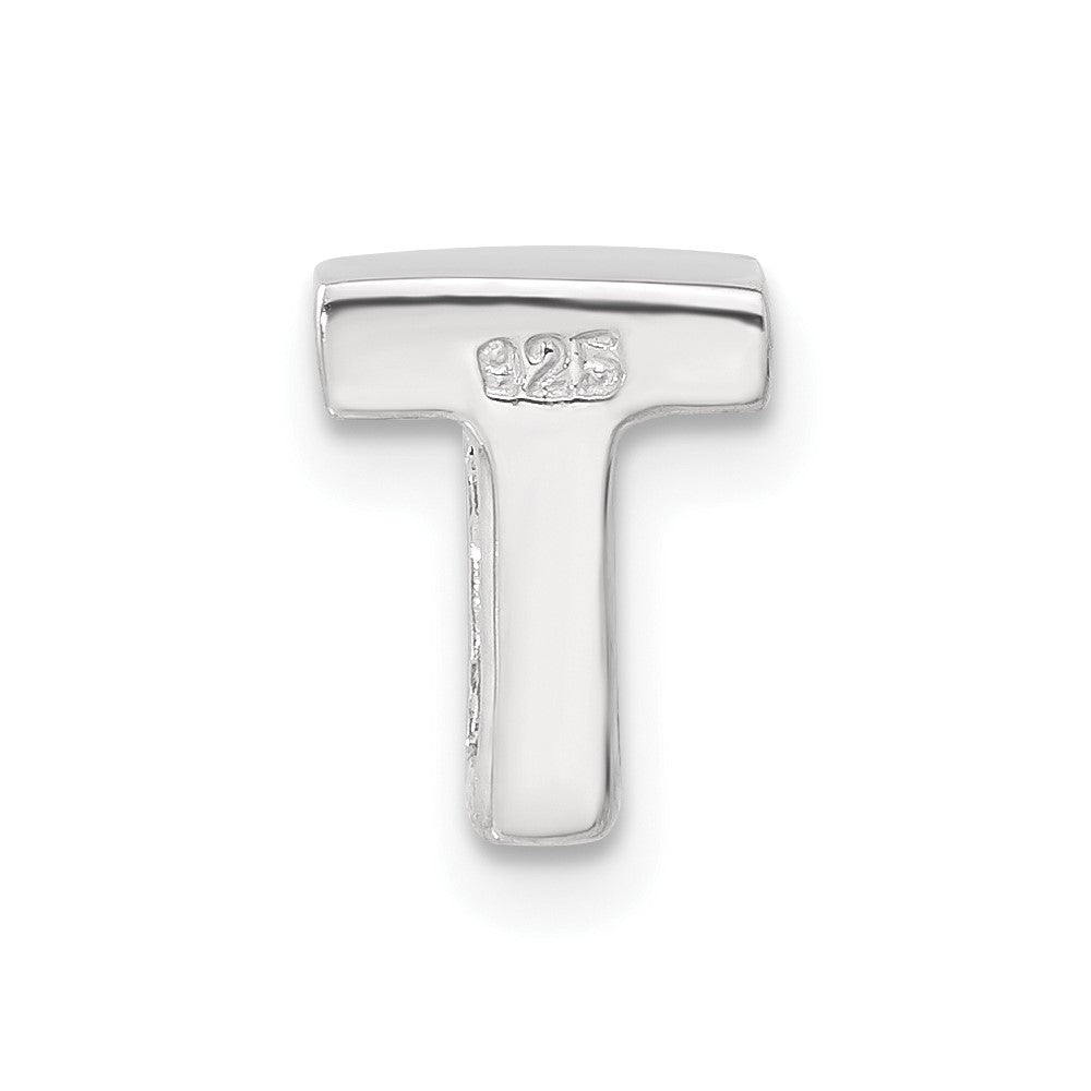 Sterling Silver CZ Initial T Slide