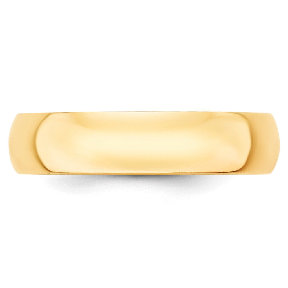 10k Yellow Gold 5mm Lightweight Half Round Wedding Band Size 6.5