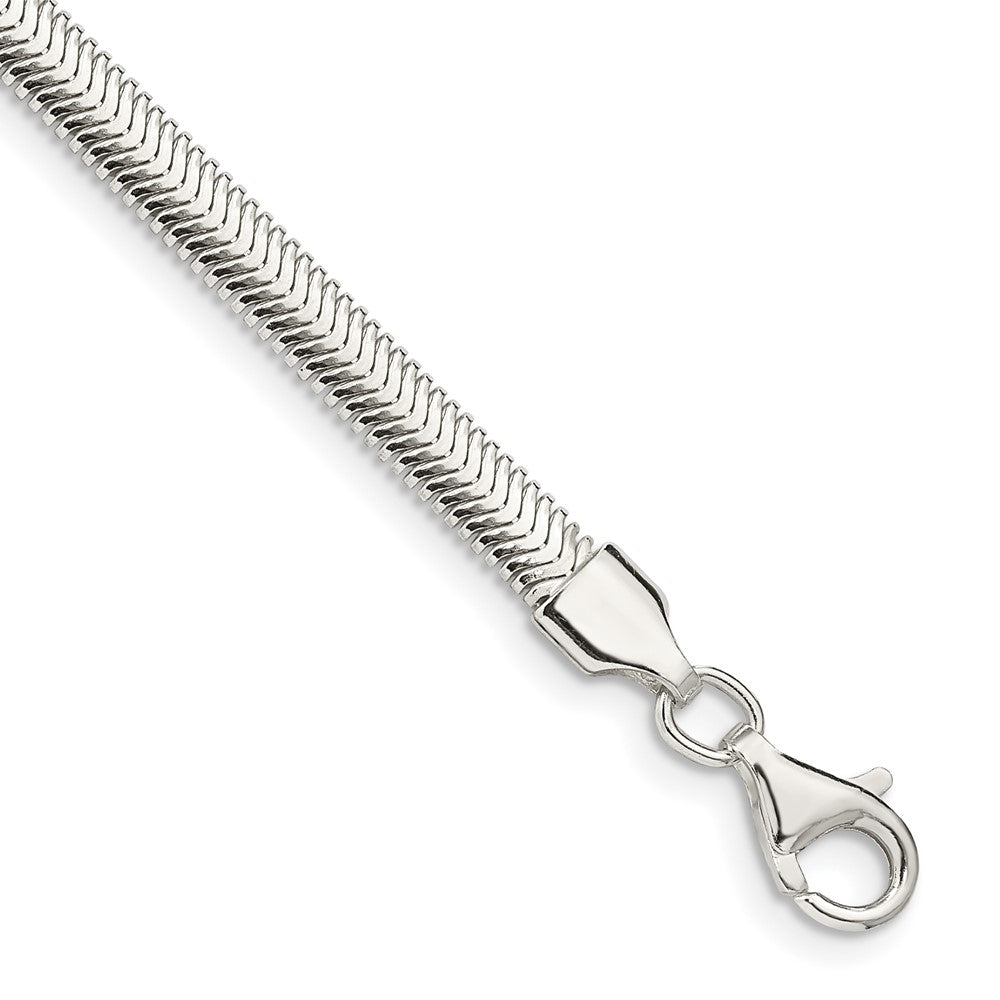 Sterling Silver 4.2mm Flat Oval Snake Chain 7 inches