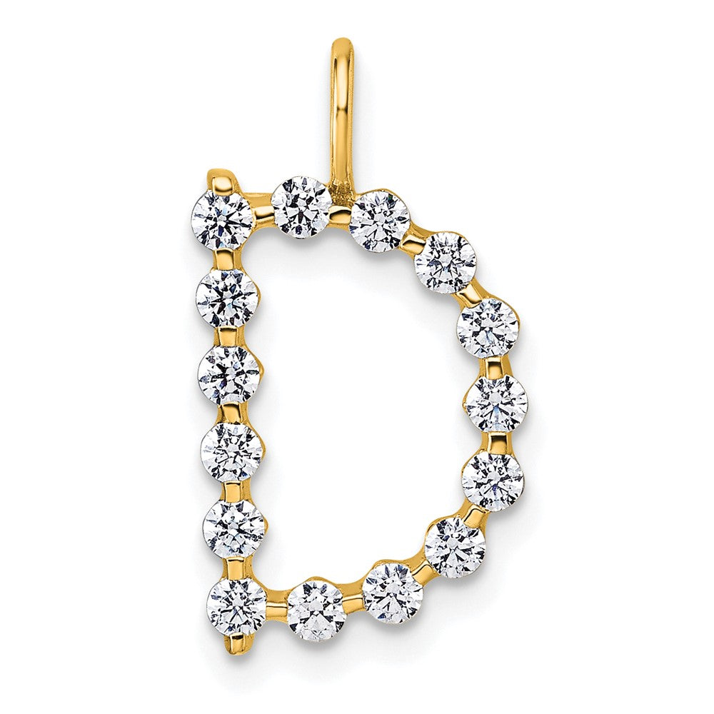 True Origin 14k 1/2 carat Lab Grown Diamond VS DEF Alphabet D Pendant