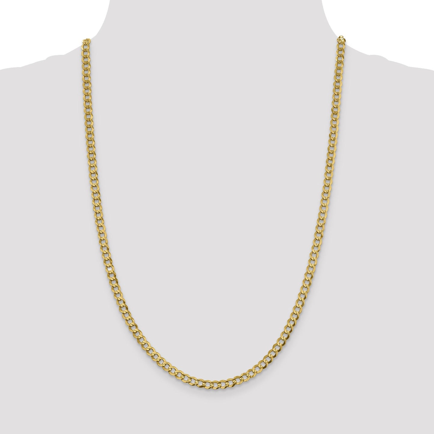 14K 18 inch 4.7mm Lightweight Flat Cuban with Lobster Clasp Chain