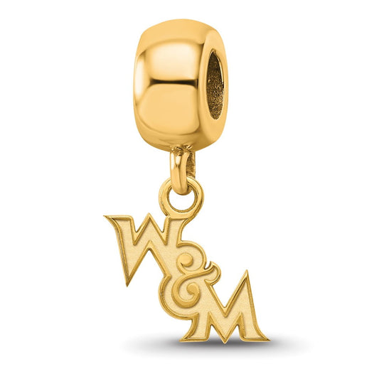 14K Yellow Gold Plated Sterling Silver William and Mary XS Dangle Bead