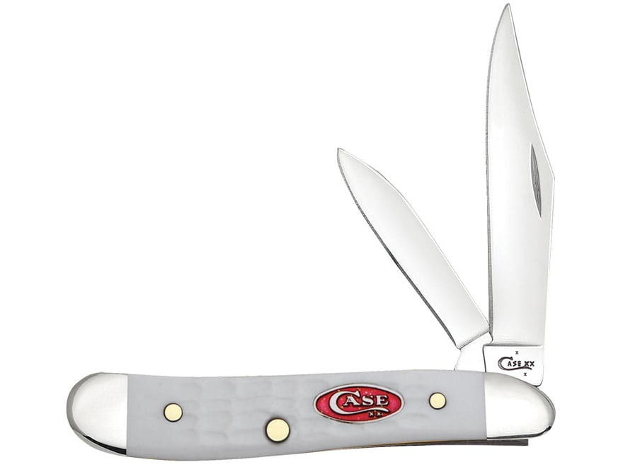 Case XX Knives Jigged White Delrin Peanut Stainless Pocket Knife