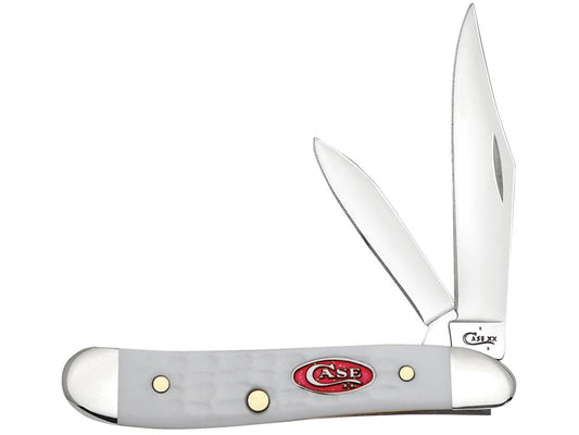 Case XX Knives Jigged White Delrin Peanut Stainless Pocket Knife