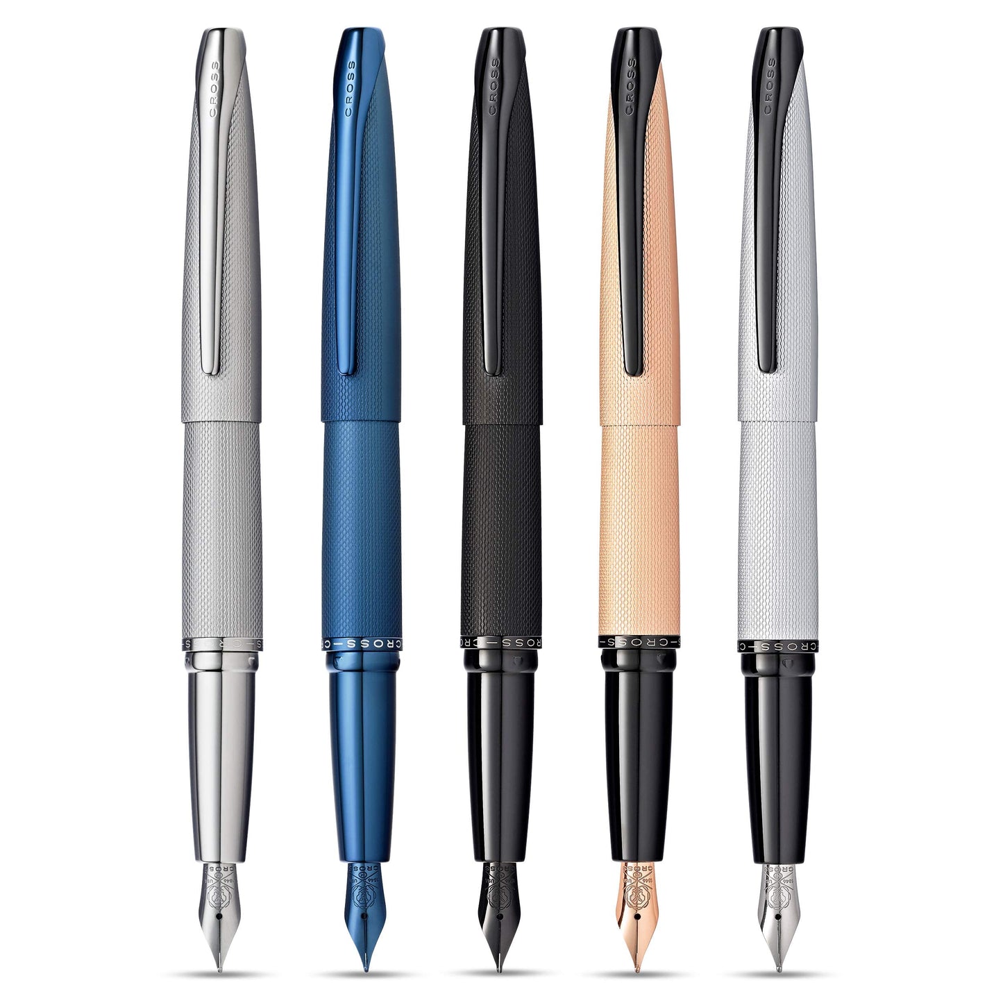 Cross ATX Brushed Metallic Refillable Fountain Pen, Medium Nib, Includes Premium Gift Box - Brushed Rose Gold