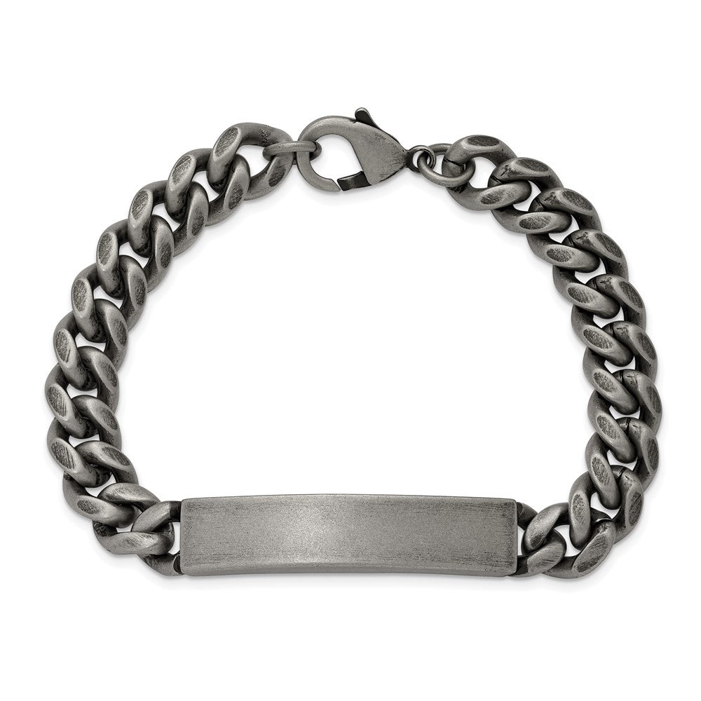 Chisel Stainless Steel Antiqued and Brushed 10mm 8.5 inch ID Bracelet 8.5 inches