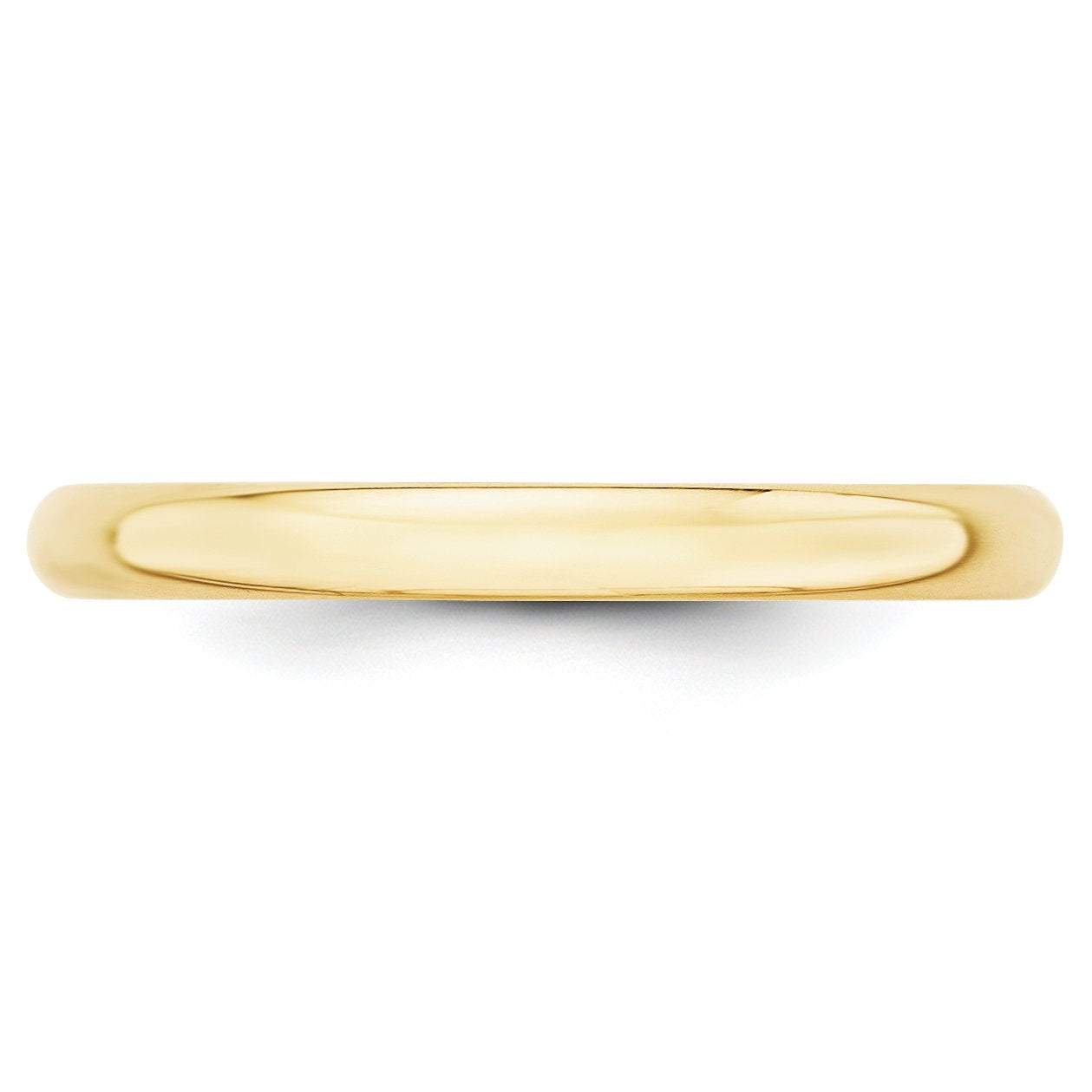 10k Yellow Gold 2.5mm Lightweight Half Round Wedding Band Size 5.5
