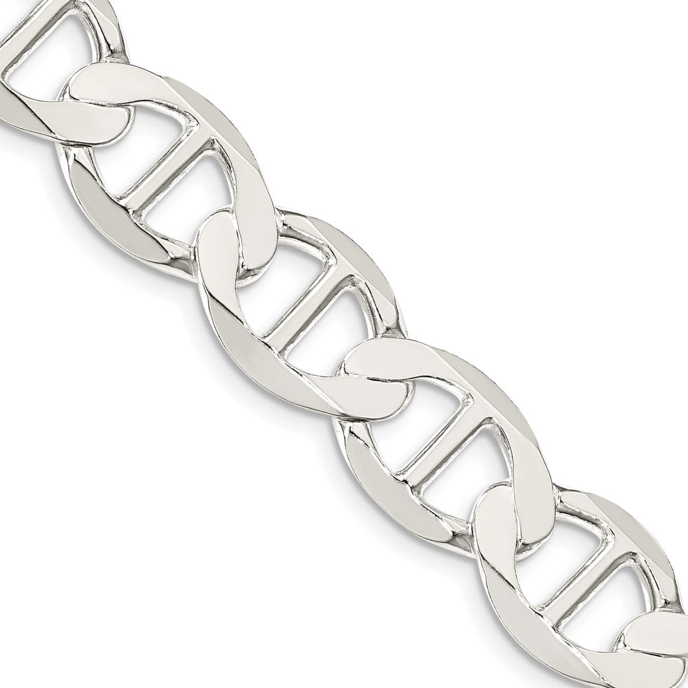 Sterling Silver 12.3mm Flat Anchor Chain 20 Inches
