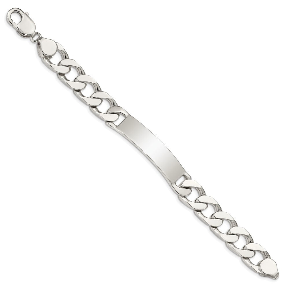 Sterling Silver 8.5inch Polished Engraveable Curb Link ID Bracelet 8.5 inches