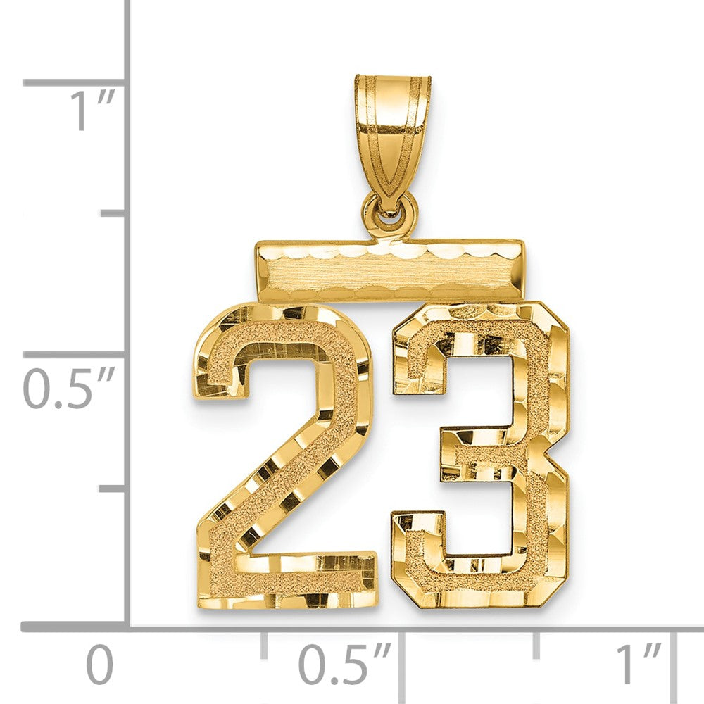 14k Medium Diamond-cut Number 23 Charm