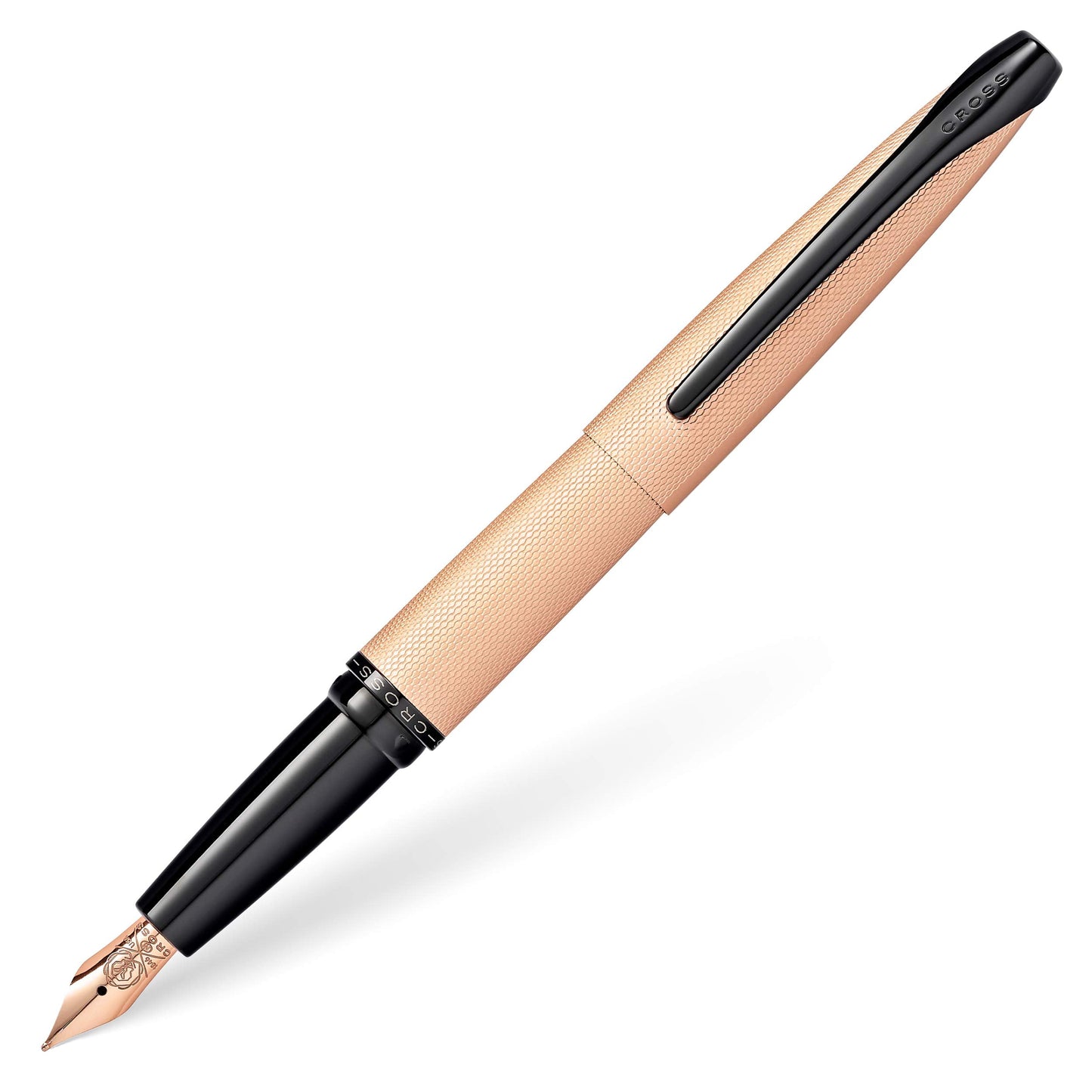 Cross ATX Brushed Metallic Refillable Fountain Pen, Medium Nib, Includes Premium Gift Box - Brushed Rose Gold