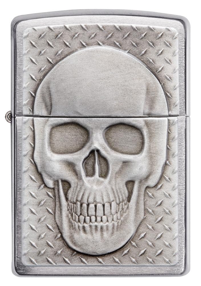 Zippo Skull with Brain Surprise Brushed Chrome Pocket Lighter