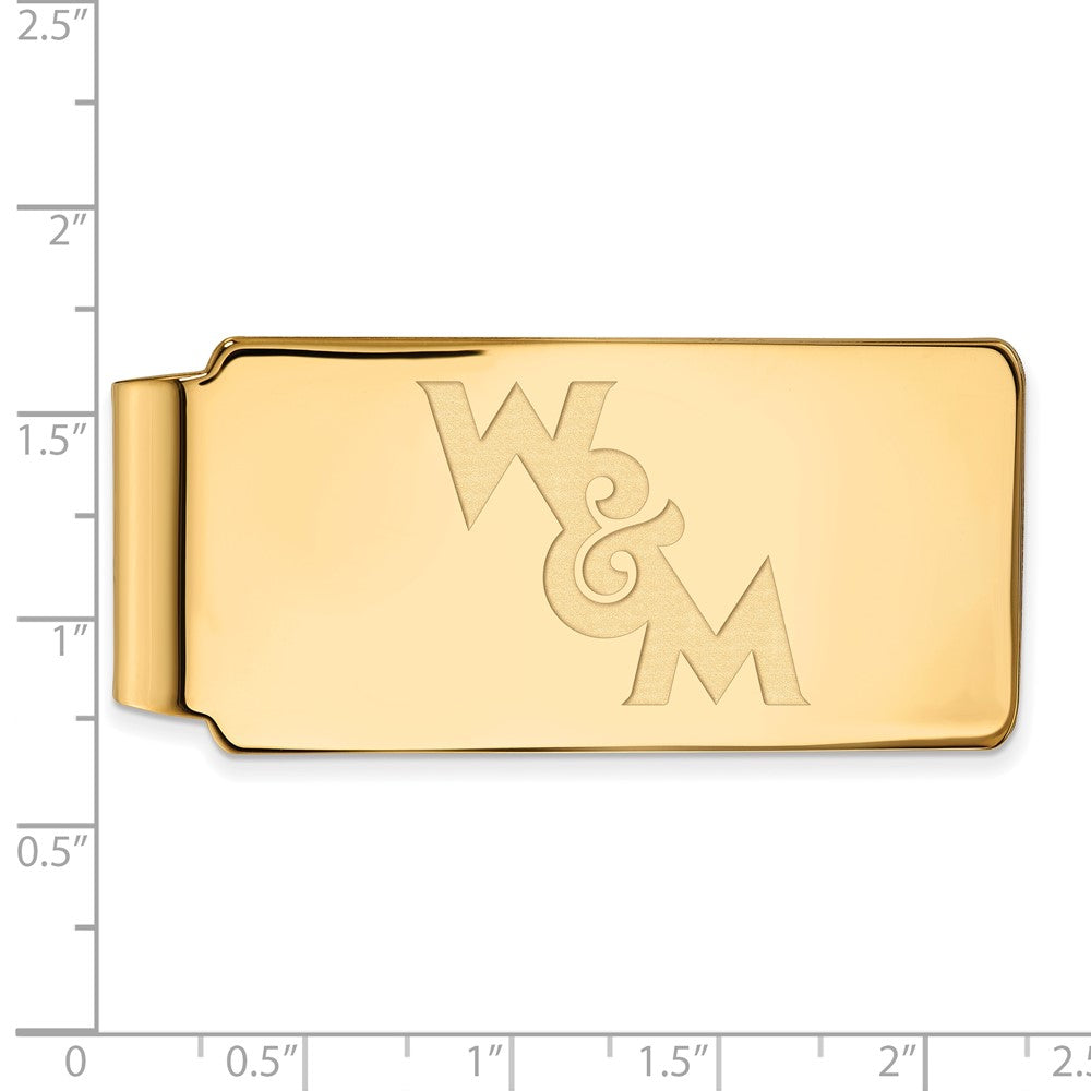 Sterling Silver Gold-plated LogoArt College of William and Mary Money Clip