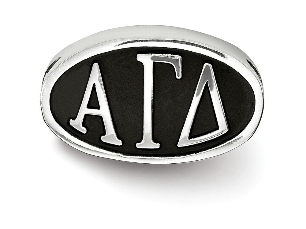 LogoArt AGD002BD-SS Sterling Silver Alpha Gamma Delta Oval Letters Bead - Size SS