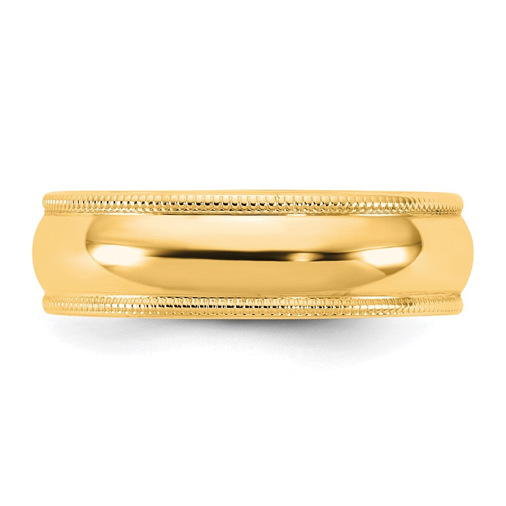 14KY 5.5mm LTW Milgrain Half Round Band Size 11