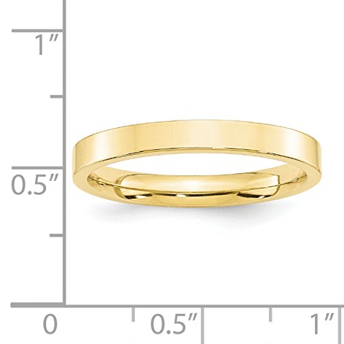 10k Yellow Gold 3mm Standard Weight Flat Comfort Fit Wedding Band Size 8