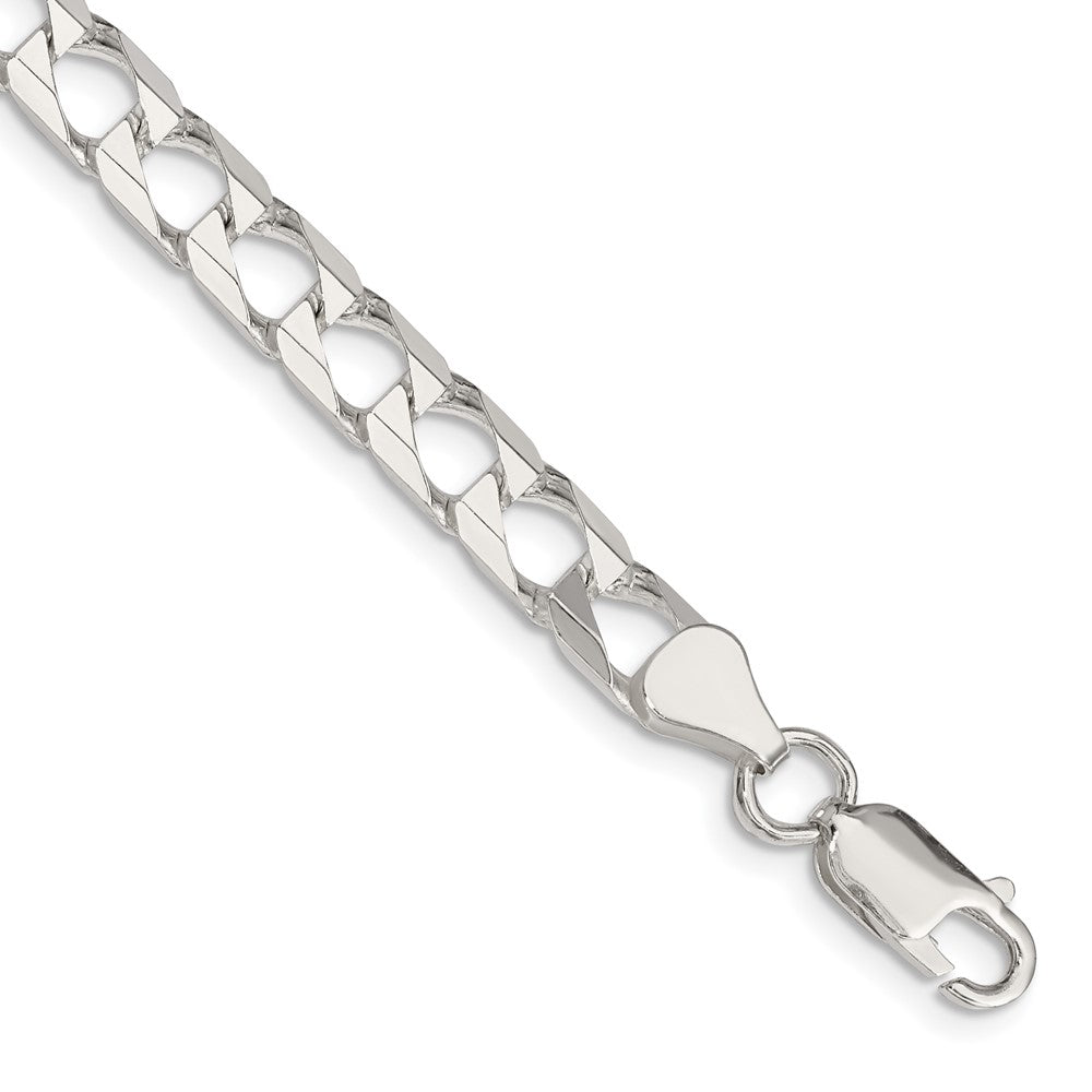 Sterling Silver 6.25mm D/C Square Curb Chain 8 inches