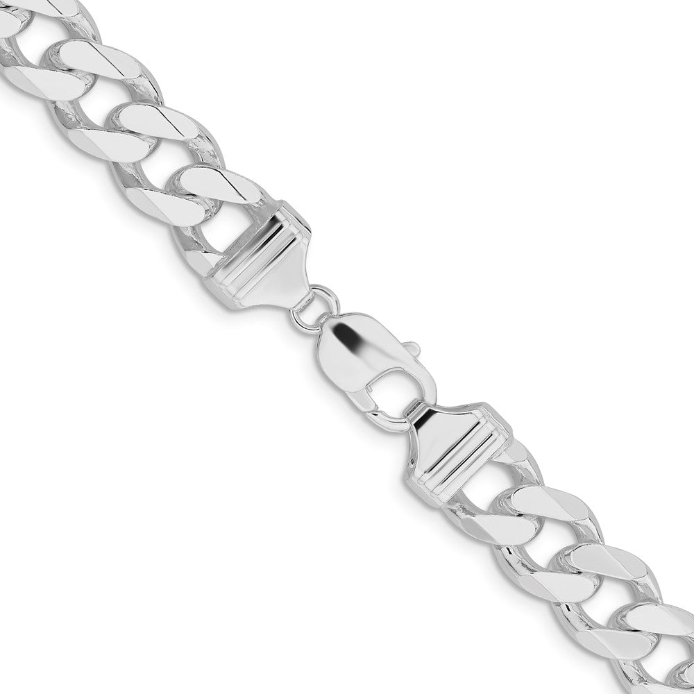 Sterling Silver Rhodium-plated 13mm Curb Chain 22 Inches
