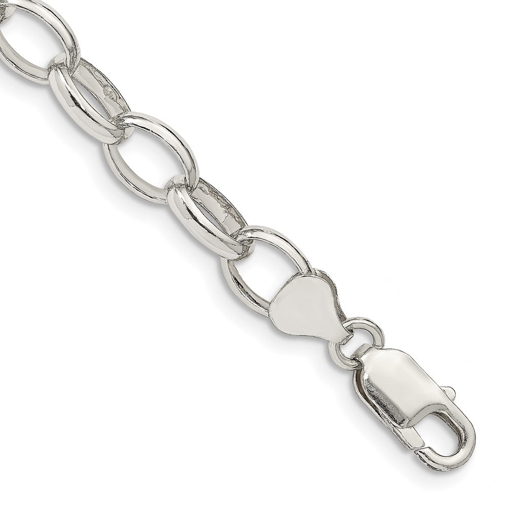 Sterling Silver 8mm Fancy Rolo Chain 7 inches