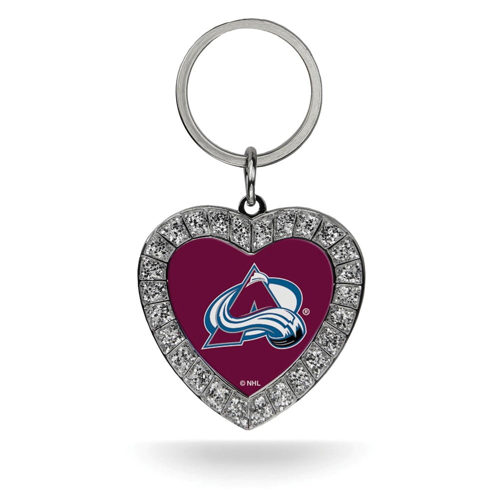 NHL Colorado Avalanche Rhinestone Heart Key Ring QGC7969