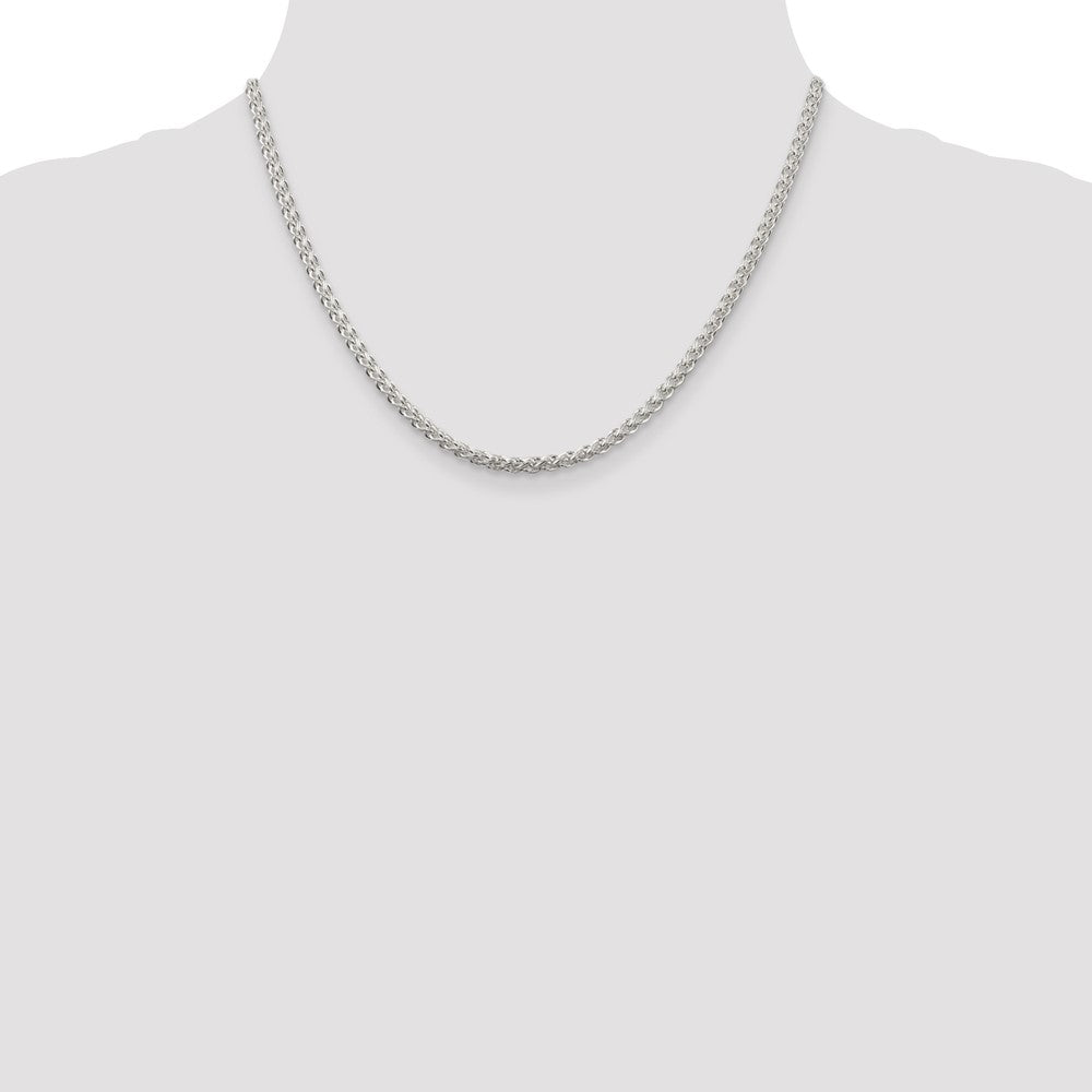 Sterling Silver 3mm Round Spiga Chain 18 Inches