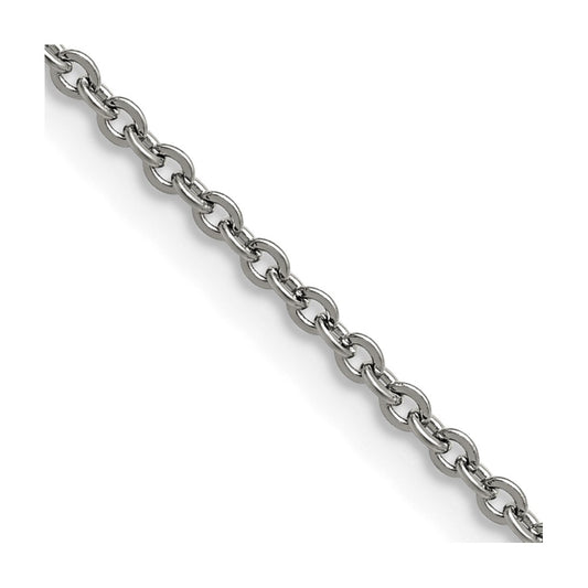 Stainless Steel Polished 2.3mm 16in Cable Chain