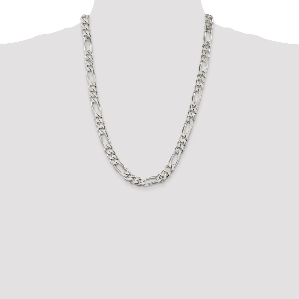 Sterling Silver 9mm Figaro Chain 24 Inches