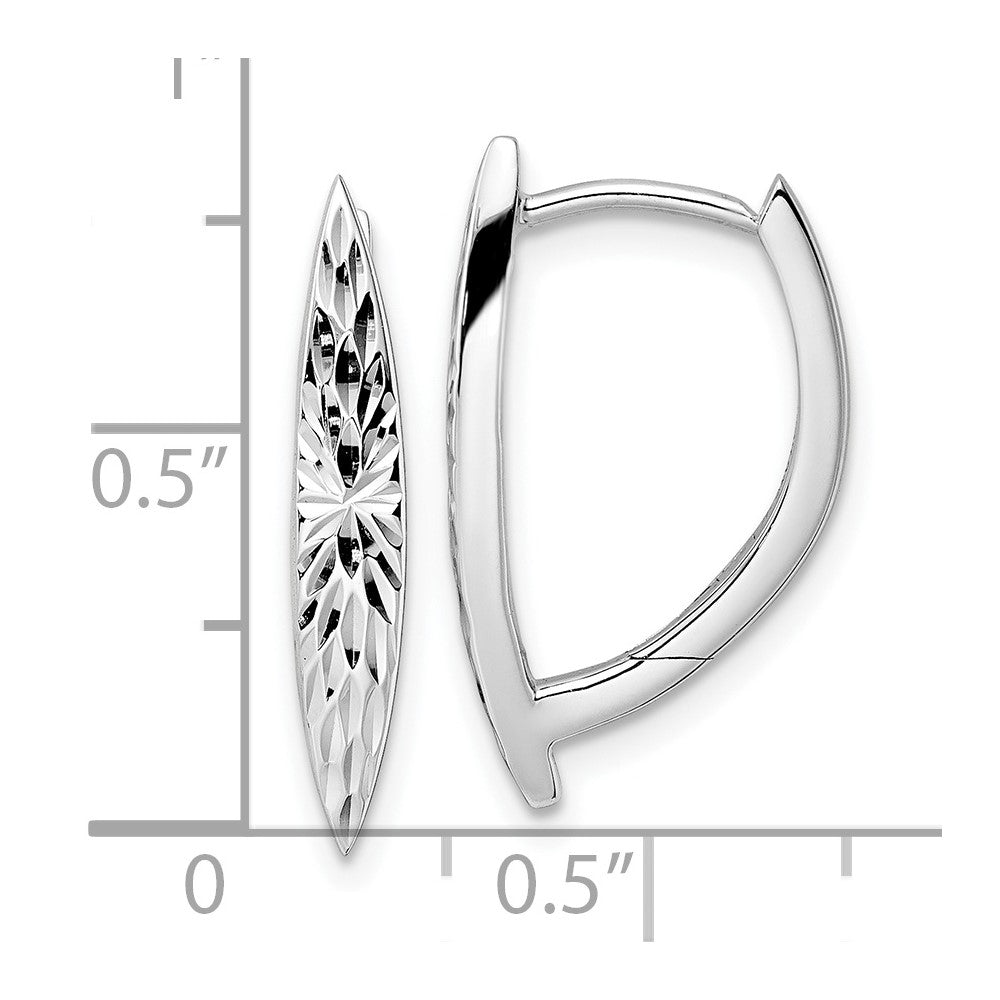Sterling Silver Rhod-plated D/C Hoop Earrings