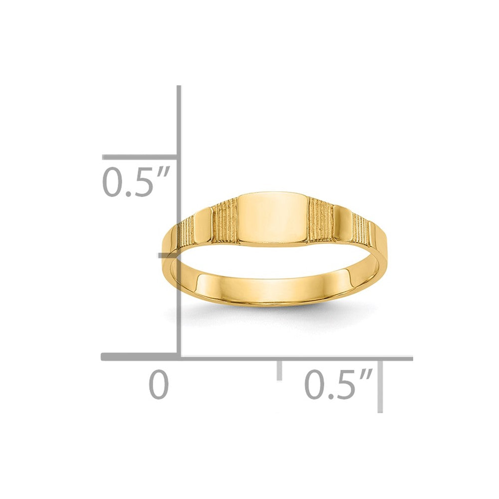 10K Polished Square Baby Signet Ring Size 1.75