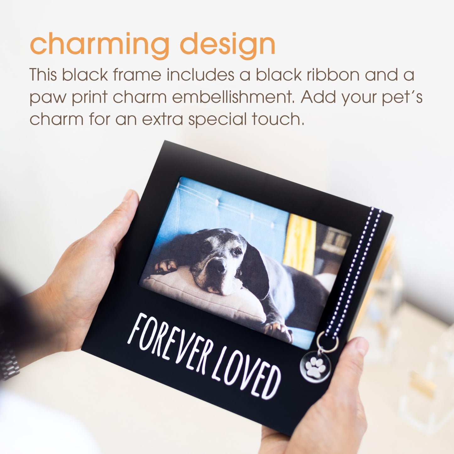 Black Wooden FOREVER LOVED Pet Memorial Remembrance 4x6 Photo Frame QGM20985