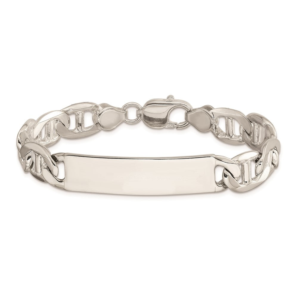 Sterling Silver 8.5inch Polished Engraveable Anchor Link ID Bracelet 8.5 inches