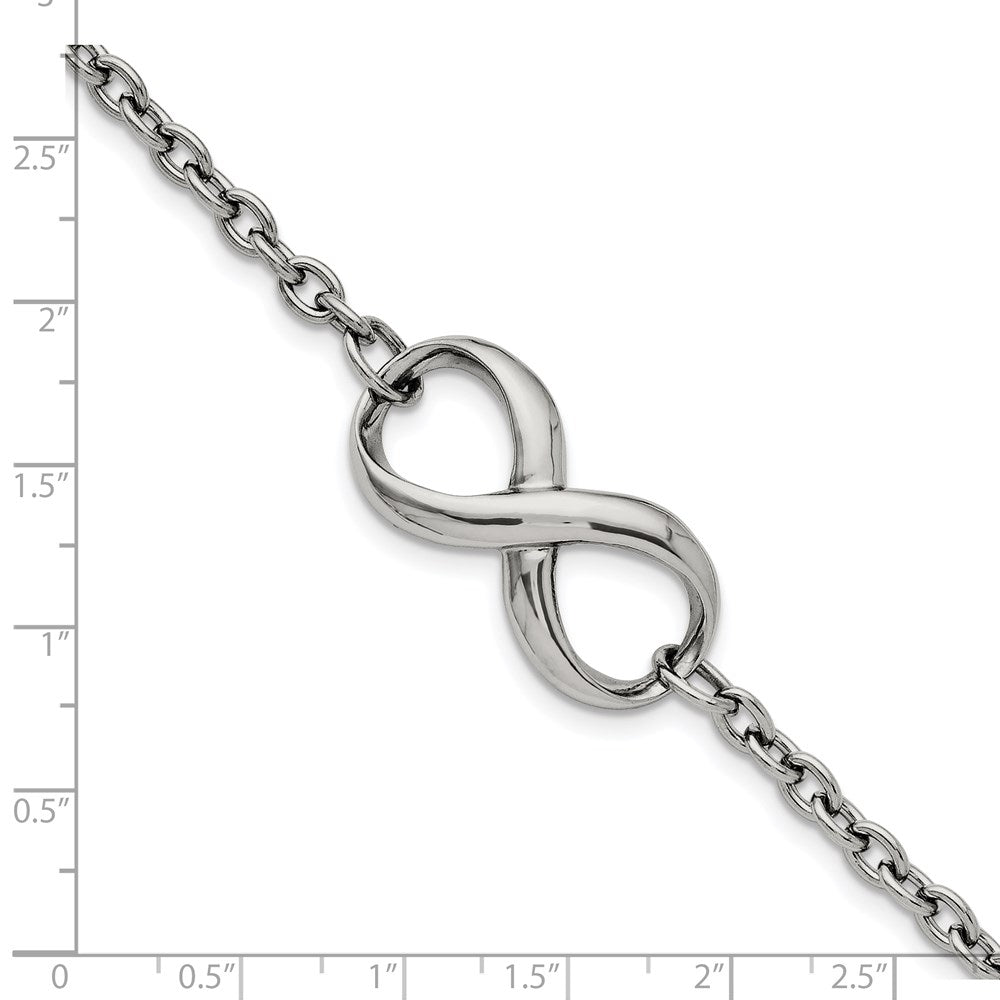 Stainless Steel Polished Infinity Symbol 7.5in Bracelet 7.25 inches