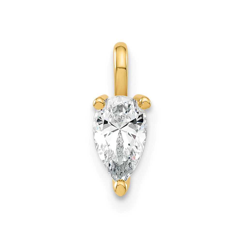 14ky 6.25x4.2mm Pear Lab Grown Diamond VS+ F+ Solitaire Pendant