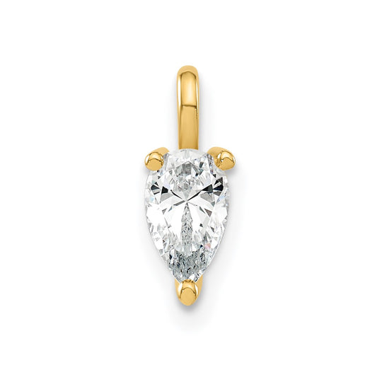 14ky 6.25x4.2mm Pear Lab Grown Diamond VS+ F+ Solitaire Pendant