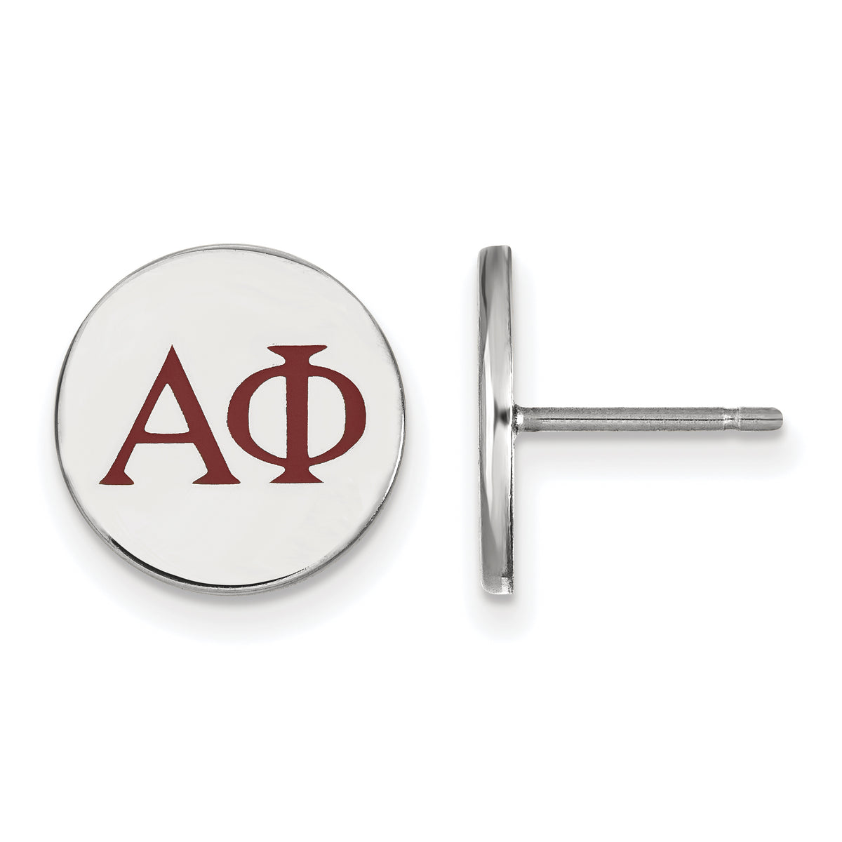 Sterling Silver Official Licensed Greek Sororities Alpha Phi (??) Enameled Post Earrings
