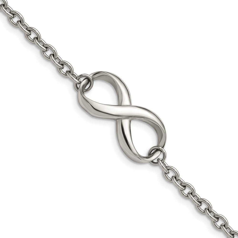 Stainless Steel Polished Infinity Symbol 7.5in Bracelet 7.25 inches