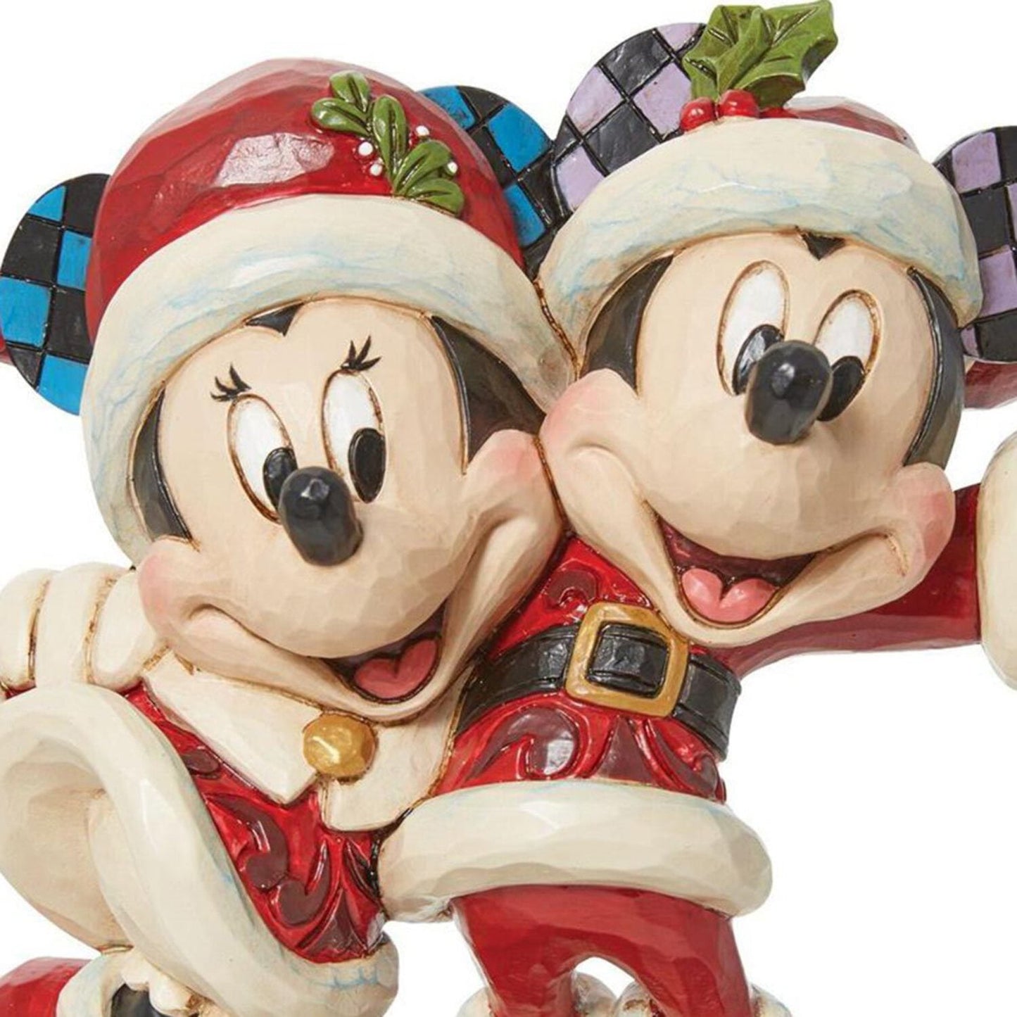Jim Shore Jingle Bell - One Figurine 5.75 Inch, Resin - Minnie Mickey Mouse Santa Suits 6013058