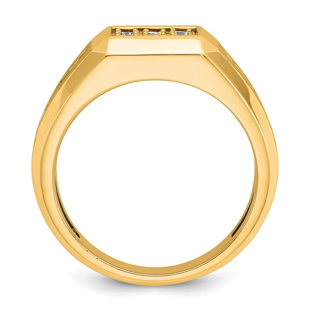 IBGoodman 10k Men's Polished and Satin 1 Carat A Quality Diamond Square Cluster Ring