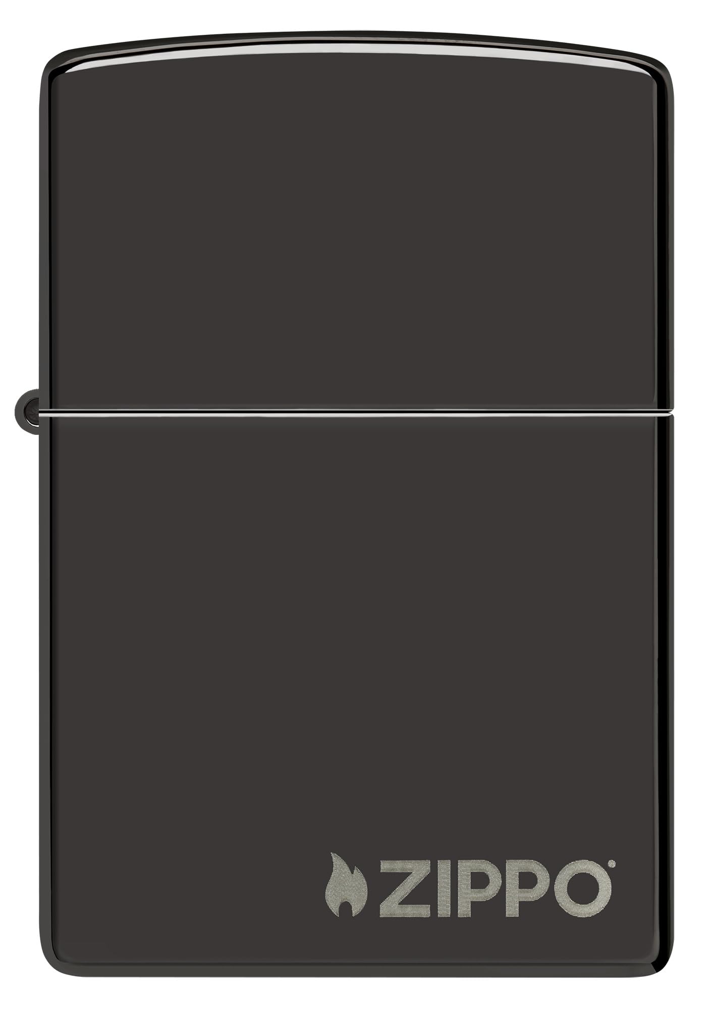 Zippo Logo High Polish Black Pocket Lighter