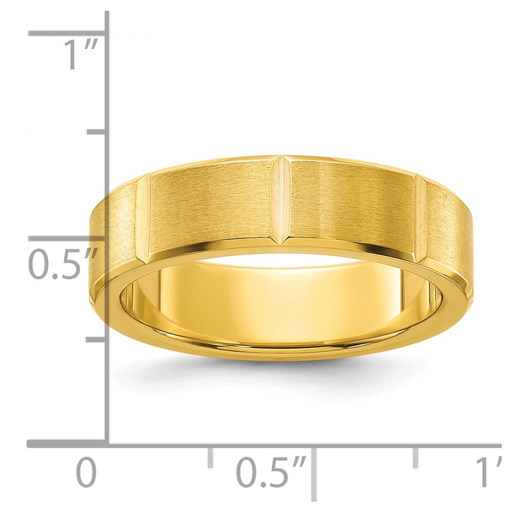 Chisel Stainless Steel Brushed and Polished Yellow IP-plated Grooved 6mm Band Size - 12