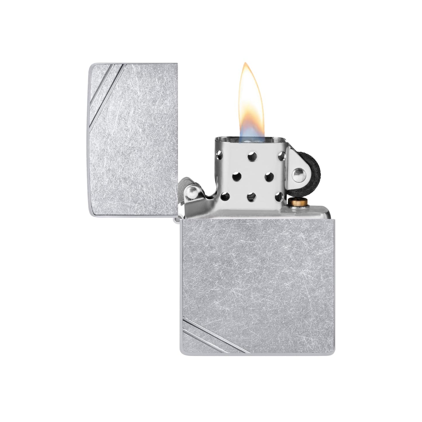 Zippo Vintage with Slashes Street Chrome Pocket Lighter