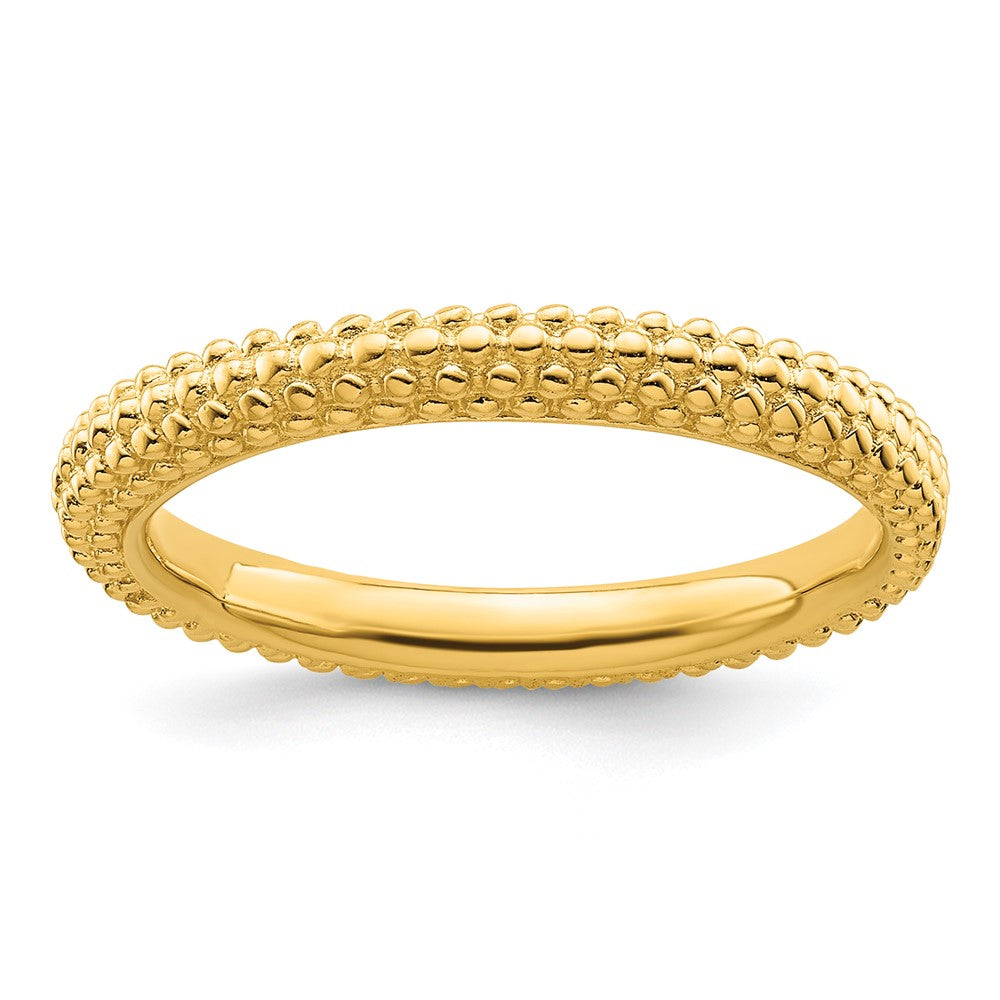 Sterling Silver Stackable Expressions Gold-plated Domed Ring Size -9