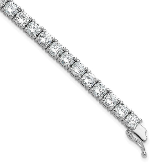 Sterling Shimmer Sterling Silver Rhodium-plated 5mm CZ 34 Stone 7 inch Bracelet 7 inches
