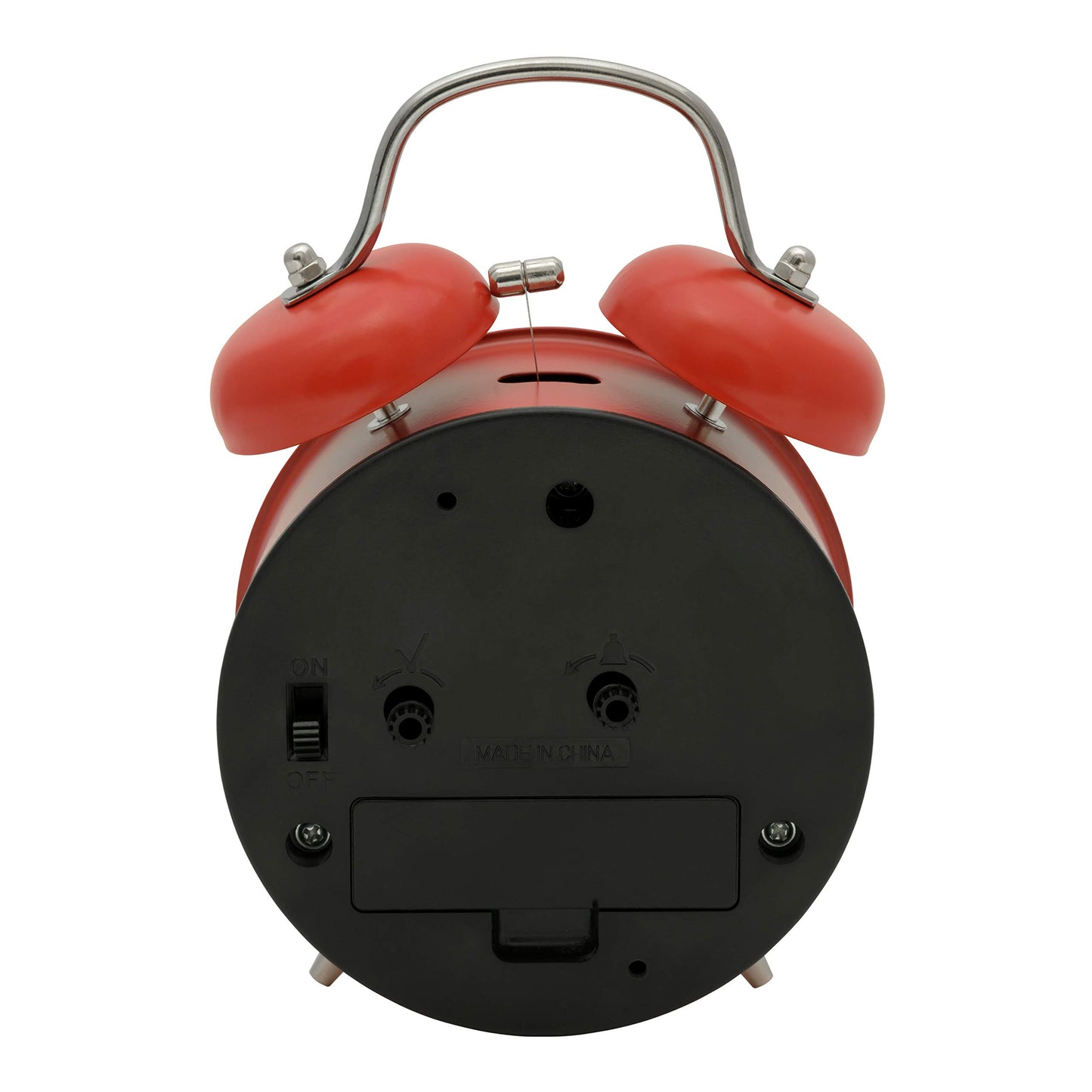 La Crosse Clock Red Twin Bell Quartz Analog Alarm Clock, 617-3314